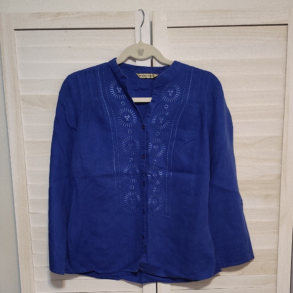 Linen Top Electric Blue